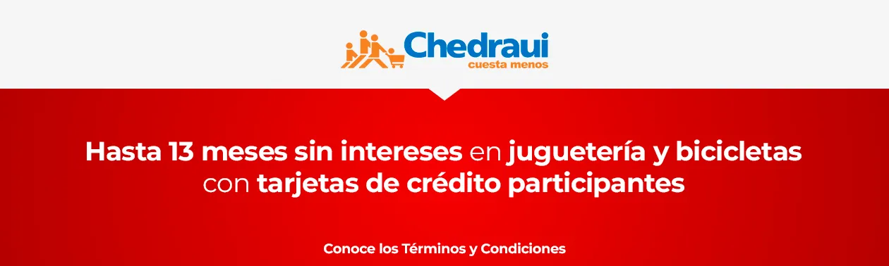 Hasta 13 meses sin intereses en juguetería y bicicletas con tarjetas de crédito participantes
