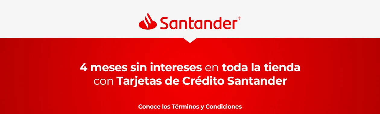 4 meses sin intereses en toda la tienda con tarjetas de crédito Santander