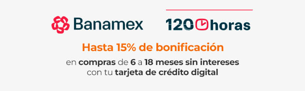 Hasta 15% de bonificación en compras de 6 a 18 meses sin intereses con tu tarjeta de crédito digital Banamex