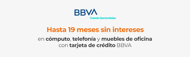Hasta 19 meses sin intereses en cómputo, telefonía y muebles de oficina con tarjeta de crédito BBVA