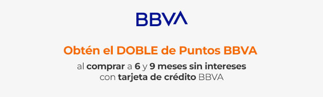 Obtén el DOBLE de Puntos BBVA al comprar a 6 y 9 meses sin intereses con tu tarjeta de crédito BBVA